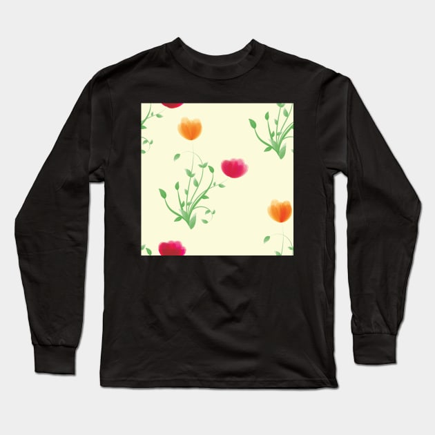 seamless floral pattern Long Sleeve T-Shirt by Jkinkwell